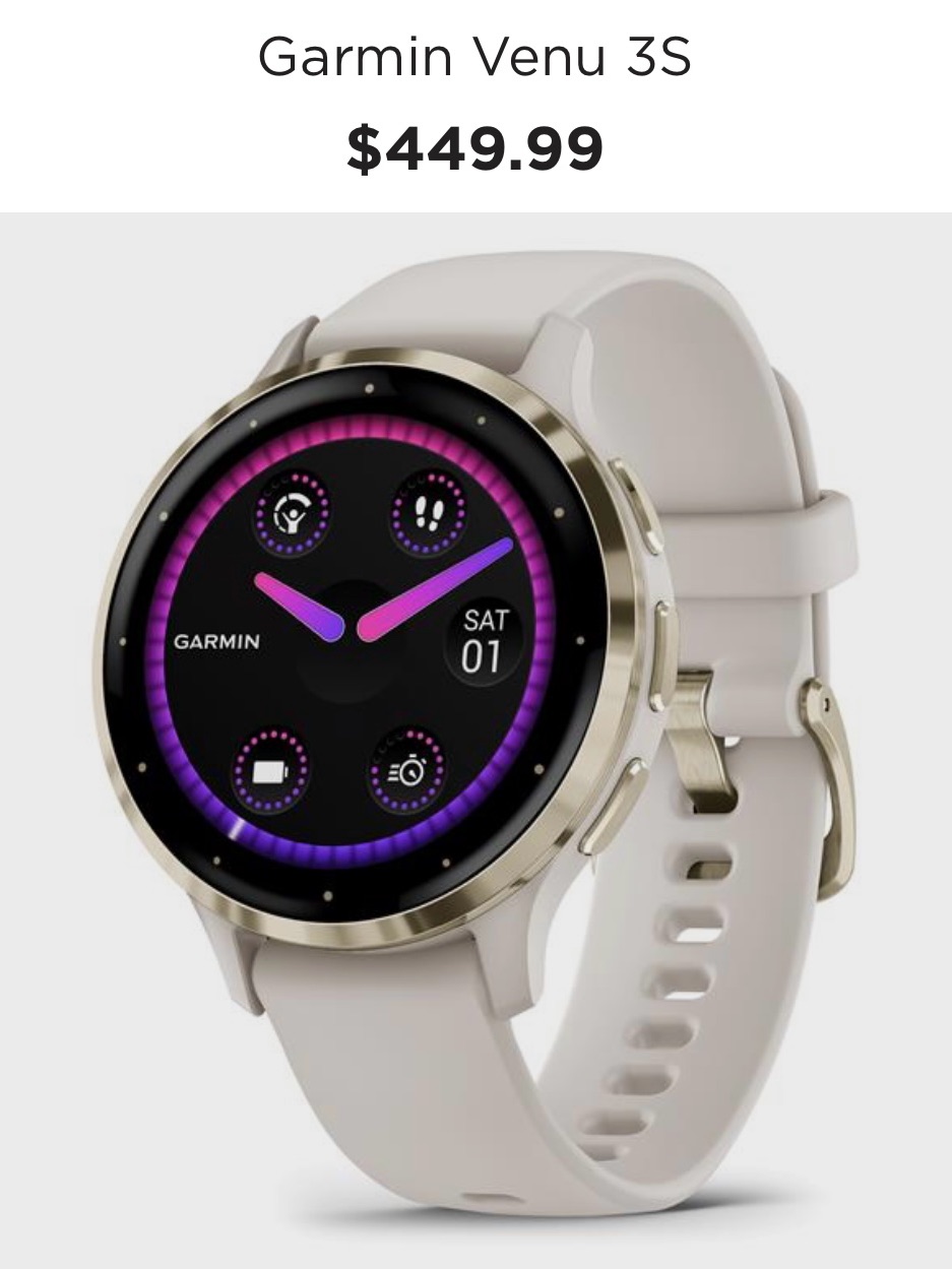 Garmin Venu 3s Smartwatch Cream Band With Gold Bezel